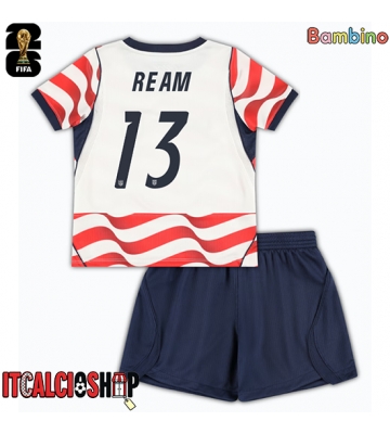 Stati Uniti Tim Ream #13 Prima Maglia Bambino Mondiali 2026 Manica Corta (+ Pantaloni corti)